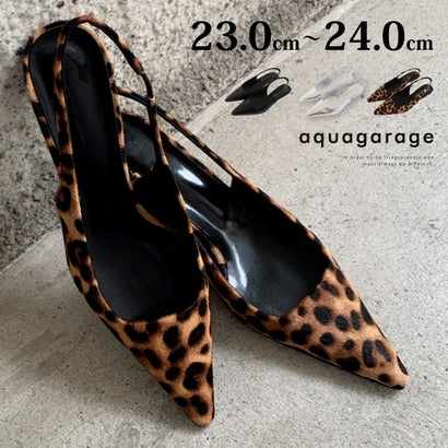 バックストラップローヒールパンプス レディース 春 夏 秋 冬| アクアガレージ aquagarage （レオパード）｜詳細画像