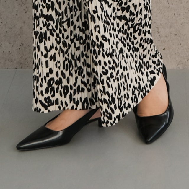 バックストラップローヒールパンプス レディース 春 夏 秋 冬| （ブラック）