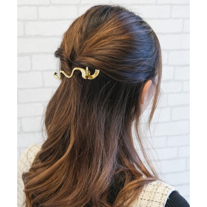 マットメタルウェーブクリップヘアアクセサリー （ゴールド）｜詳細画像