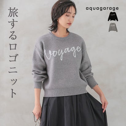 ロゴニットトップス レディース  春 秋 冬 （グレー）｜詳細画像