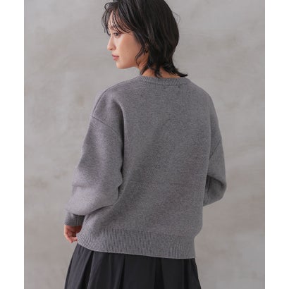 ロゴニットトップス レディース  春 秋 冬 （グレー）｜詳細画像