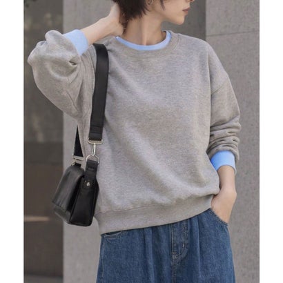 アクアガレージ aquagarage 接結バイカラニットトップス （グレージュ）｜詳細画像