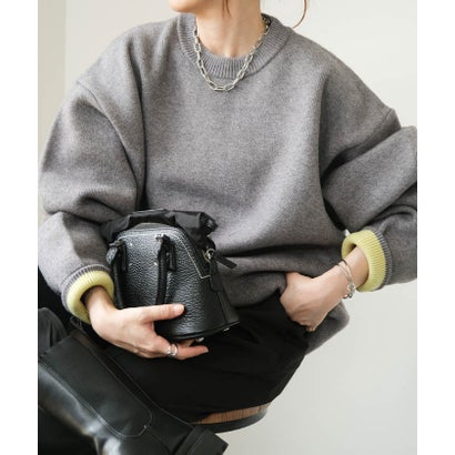 アクアガレージ aquagarage オーバーサイズ ニット トップス 秋冬 厚手 （グレー）｜詳細画像
