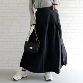 裾バルーンフレアスカート （ブラック）