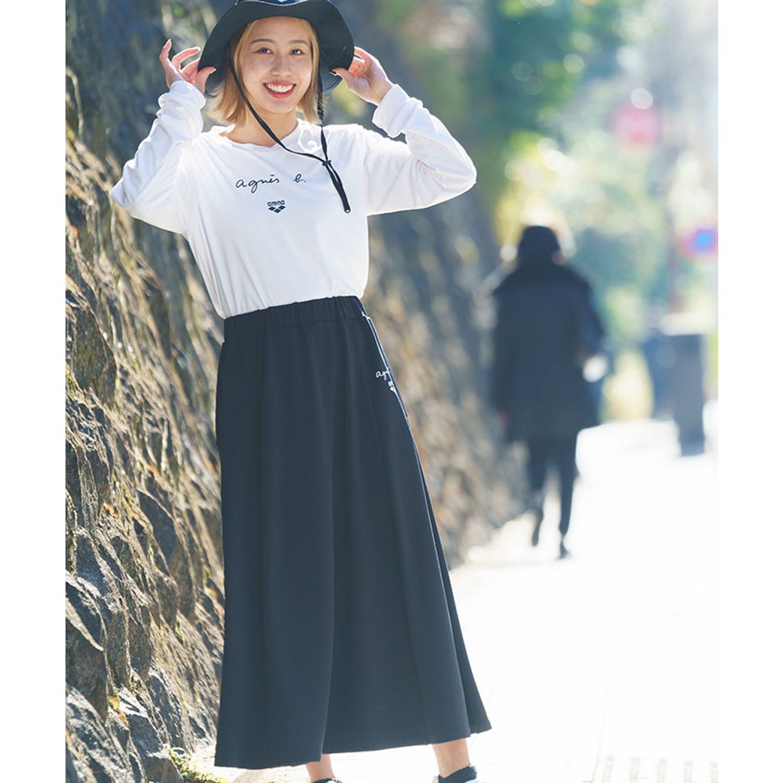 agnes b. x arena ロングスリーブシャツ｜UPF50＋・吸水速乾｜水陸両用