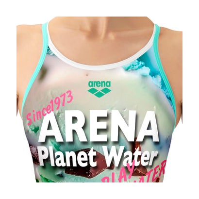 アリーナ arena スイミング タフスーツ トレーニングワンピース オープンバック レディース 練習用水着 水泳 競泳 スイムウェア プ （GRWH グレー×ホワイト）｜詳細画像