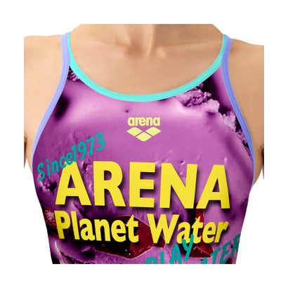 アリーナ arena スイミング タフスーツ トレーニングワンピース オープンバック レディース 練習用水着 水泳 競泳 スイムウェア プ （GRWH グレー×ホワイト）｜詳細画像