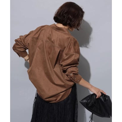 アルページュ ストーリー Arpege story スエード調シャツ （キャメル）｜詳細画像