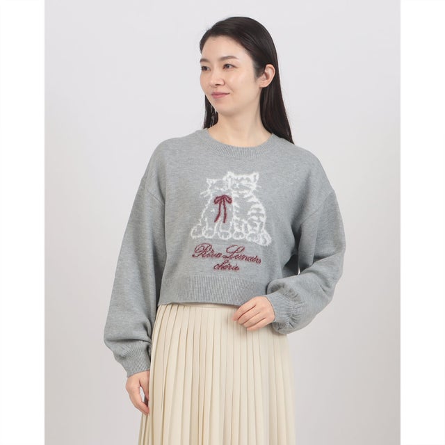 ネコJQニットプルオーバー （GRY）