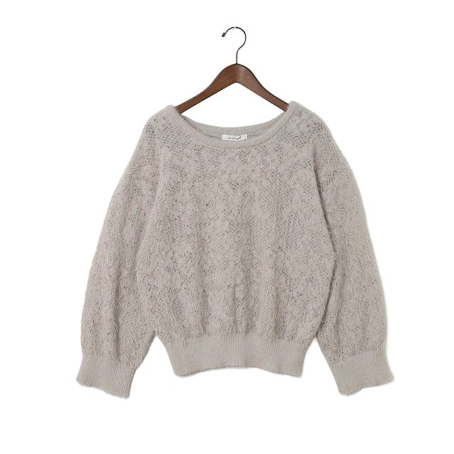 シャギーフラワーJQミドルニットプルオーバー （GRY）