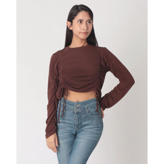 ドロストギャザーカットTOPS （BRN）