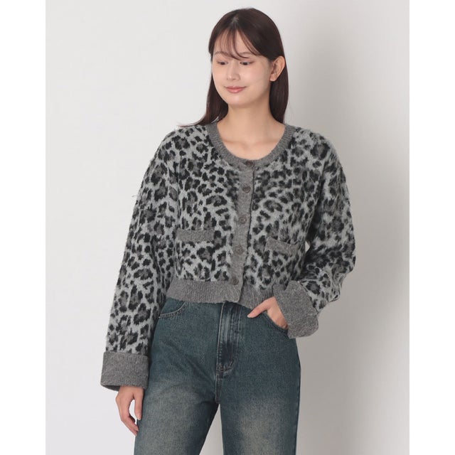レオパードJQニットカーディガン （GRY）