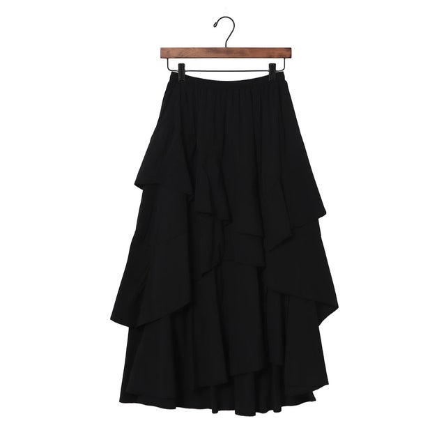 マットフリルティアードスカート （BLK）