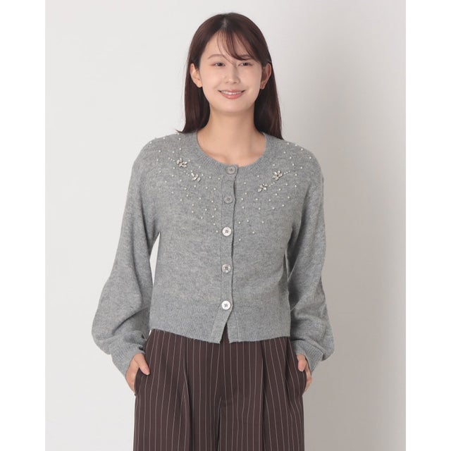 ビジューニットカーディガン （GRY）