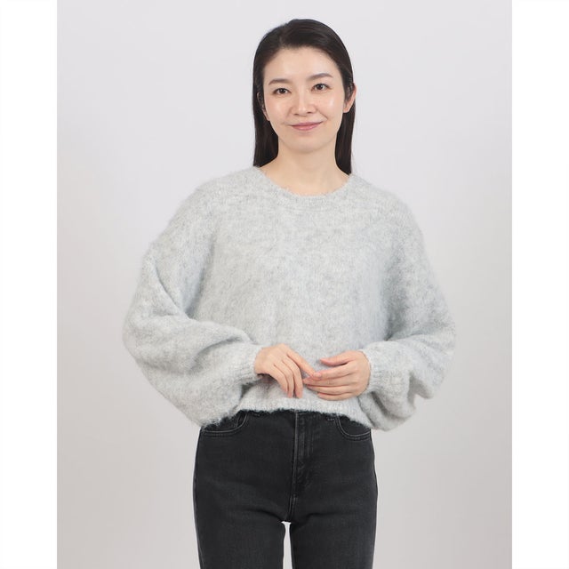 バックリボンブラッシュニットプルオーバー （GRY）
