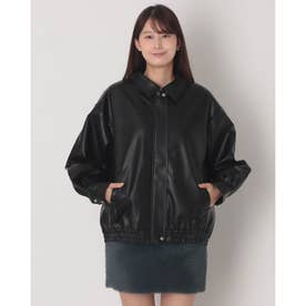 フェイクレザーミドルブルゾン （BLK）