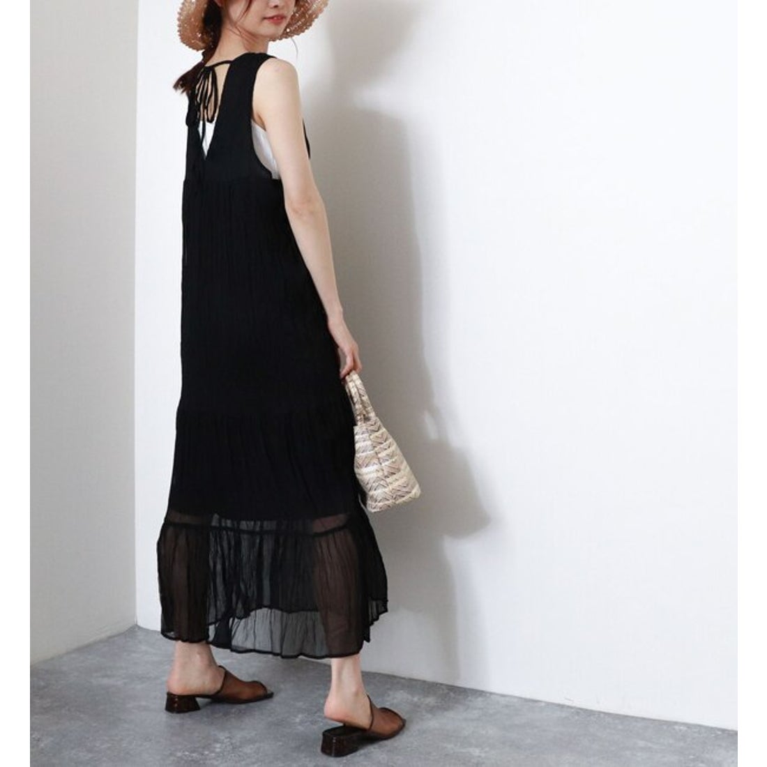 アルシーヴ archives カシュクールティアードワンピース （BLACK 