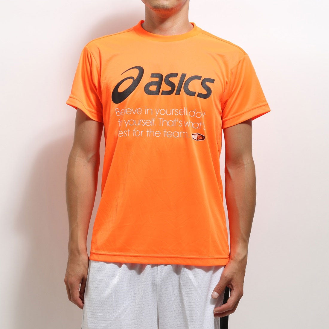 アシックス asics バレーボールTシャツ 半袖プリントTシャツ XW679N オレンジ （オレンジNV）