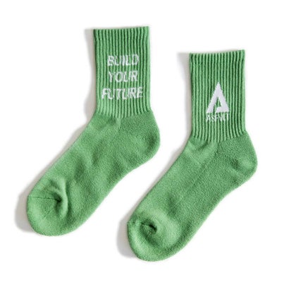 アスファルト ASFVLT ロゴソックス オリジナルソックス  socks-logo-gr-wh （GREEN WHITE）｜詳細画像
