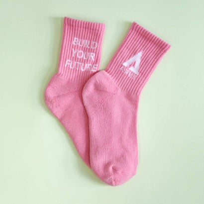 アスファルト ASFVLT ロゴソックス オリジナルソックス socks-logo-pk-wh （PINK WHITE）｜詳細画像