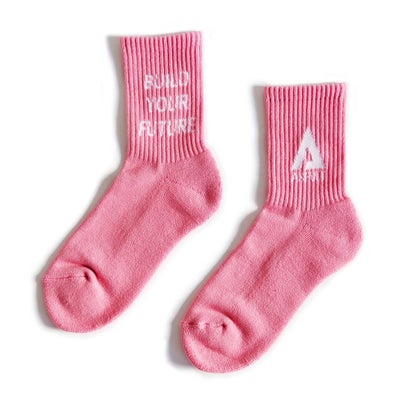 アスファルト ASFVLT ロゴソックス オリジナルソックス socks-logo-pk-wh （PINK WHITE）｜詳細画像
