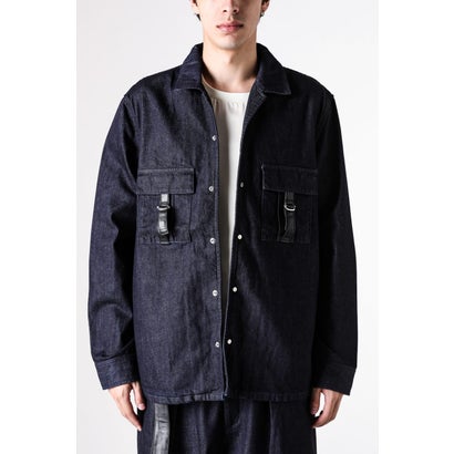 LEATHER STRAP JACKET ONEWASH （Navy）｜詳細画像
