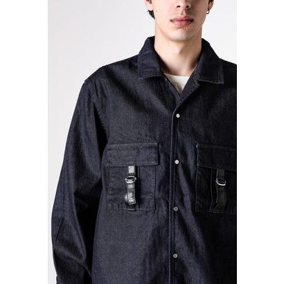LEATHER STRAP JACKET ONEWASH （Navy）｜詳細画像