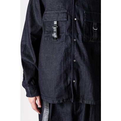 LEATHER STRAP JACKET ONEWASH （Navy）｜詳細画像