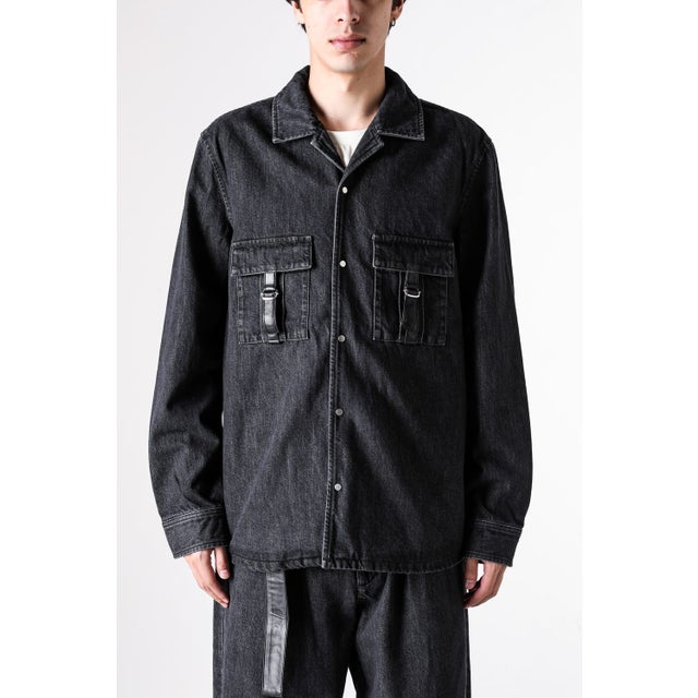LEATHER STRAP JACKET VINTAGE （Black）