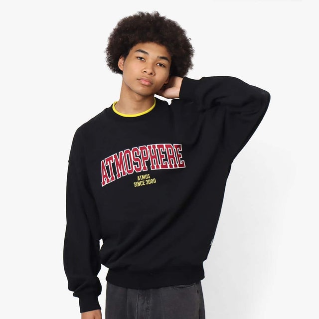 
                    Vintage college logo Sweatshirt （BLACK）