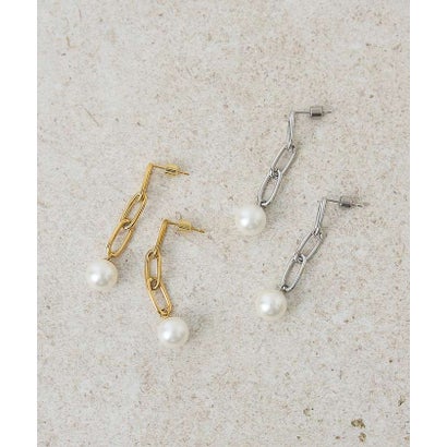 【dignif】【金属アレルギー対応】Drop Chain Pearlピアス チ （ゴールド）｜詳細画像