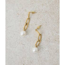 【dignif】【金属アレルギー対応】Drop Chain Pearlピアス チ （ゴールド）