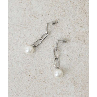 【dignif】【金属アレルギー対応】Drop Chain Pearlピアス チ （シルバー）｜詳細画像