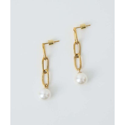【dignif】【金属アレルギー対応】Drop Chain Pearlピアス チ （シルバー）｜詳細画像