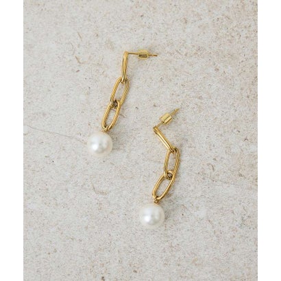 【dignif】【金属アレルギー対応】Drop Chain Pearlピアス チ （シルバー）｜詳細画像