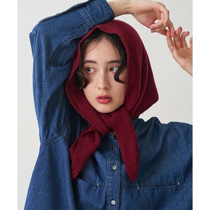 【WEB限定】【WILLIAM BRUNTON】TRIANGLE SCARF （ワイン）｜詳細画像