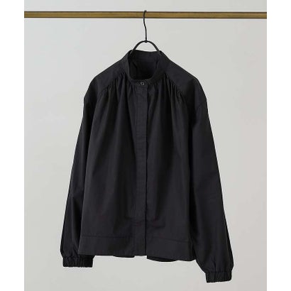 タイプライタージップアップギャザーブルゾン （ブラック）｜詳細画像