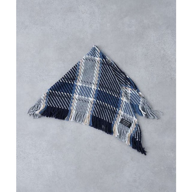 【John Branigan/ジョンブラニガン】FRINGE STOLE チェッ （ブルー）