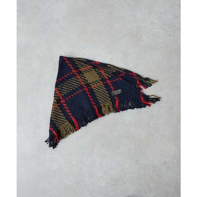 【John Branigan/ジョンブラニガン】FRINGE STOLE チェッ （ネイビー）