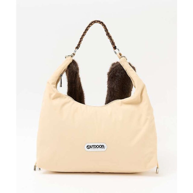 【OUTDOOR PRODUCTS】 Fur Shoulder 2Way Bag （ベージュ）