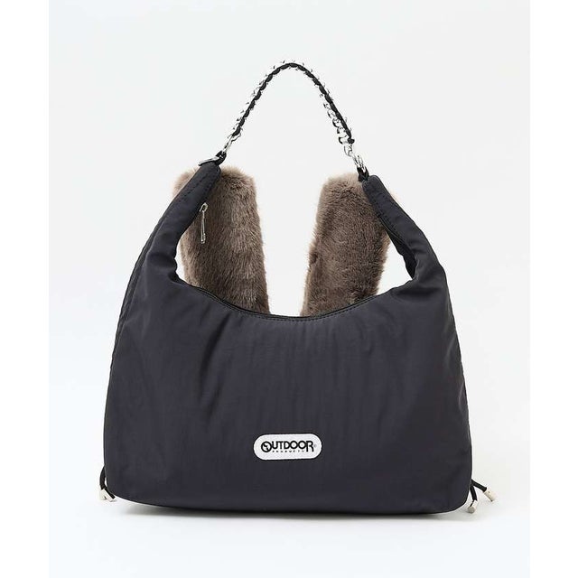 【OUTDOOR PRODUCTS】 Fur Shoulder 2Way Bag （ブラック）