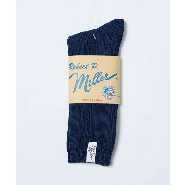 Miller 1P Socks -crew- （ダークネイビー）