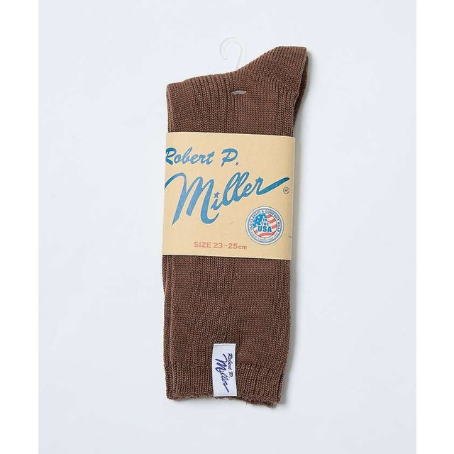 Miller 1P Socks -crew- （ブラウン）