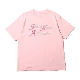 JUST A NOON × ラインストーンロゴTシャツ （PINK）