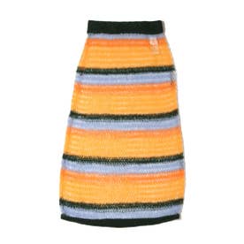 透かし編みロングスカート （ORANGE）