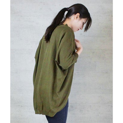綿ニットドルマンカーディガン （KHAKI）｜詳細画像