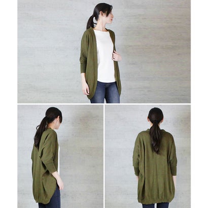 綿ニットドルマンカーディガン （KHAKI）｜詳細画像
