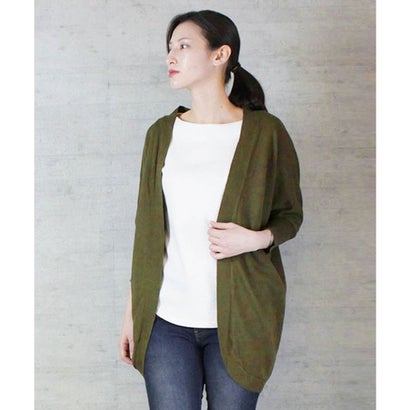 綿ニットドルマンカーディガン （KHAKI）｜詳細画像