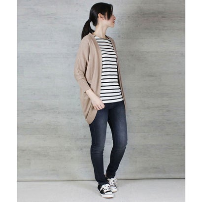 綿ニットドルマンカーディガン （GRAY-BEIGE）｜詳細画像