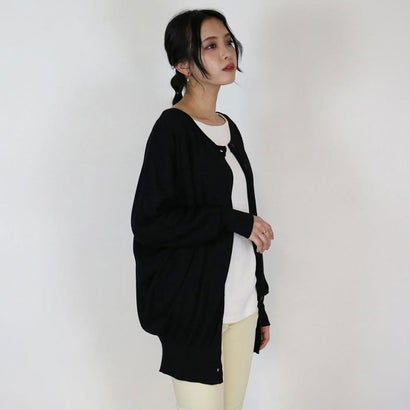 コットンニットドルマンカーディガン （BLACK）｜詳細画像